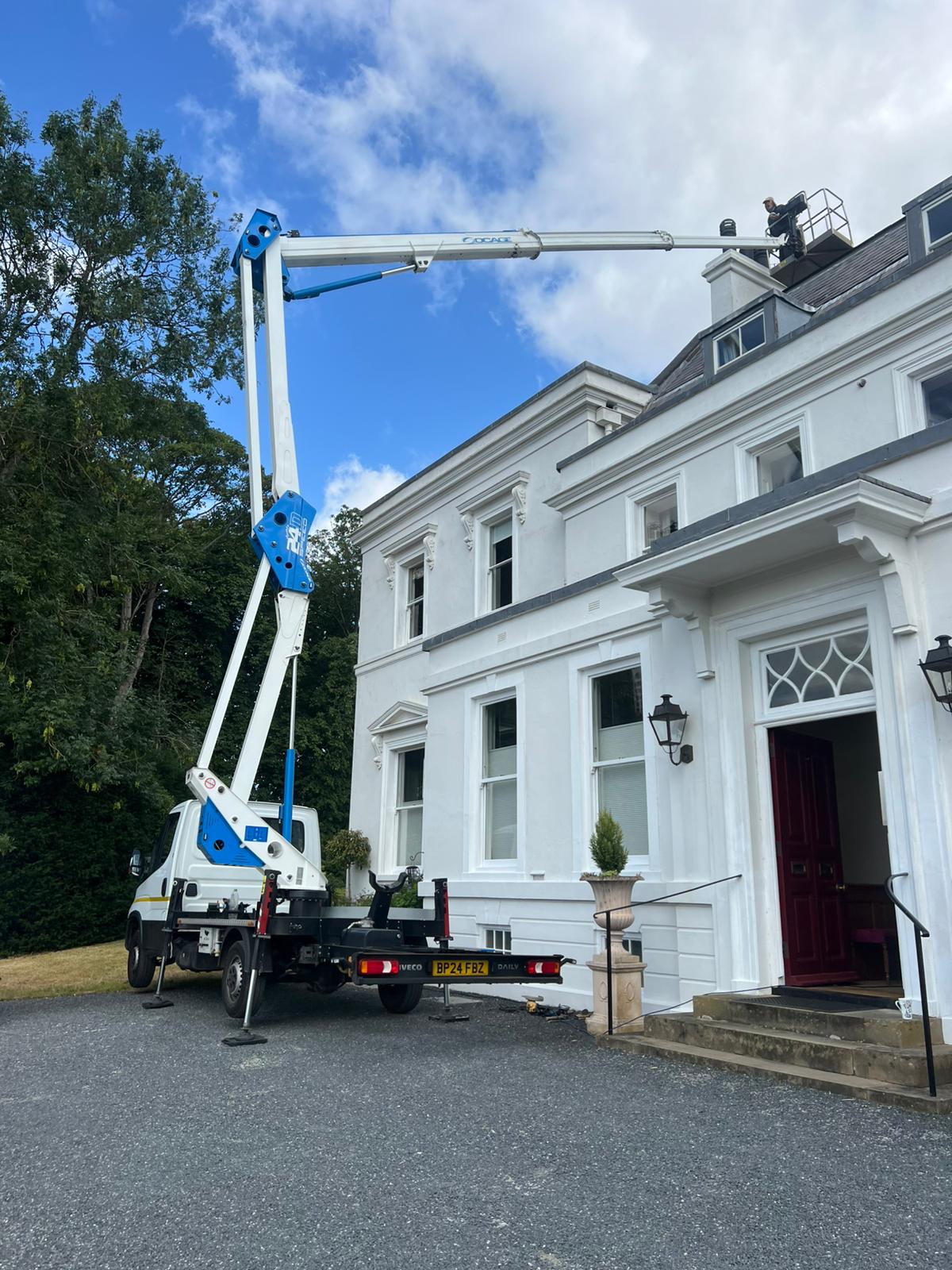 Chimney repair from cherry picker in Croxley Green